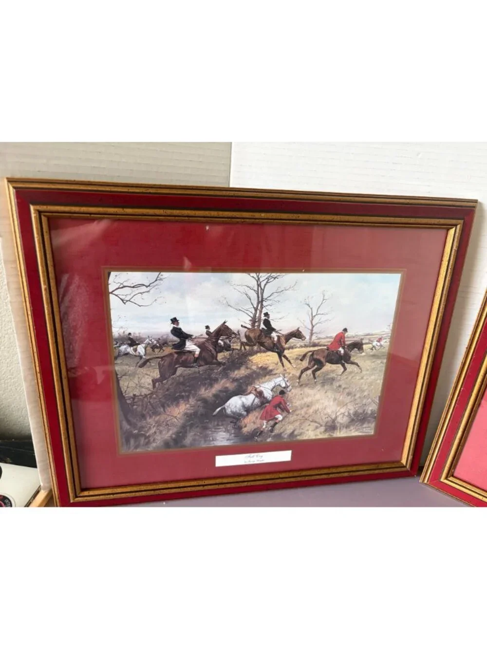 Set Of 2 Framed Hunting Prints By George Wright - 